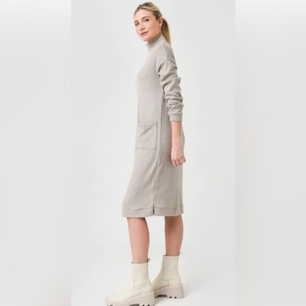 BB Dakota Steve Madden Melt Mountain Mock Neck Long Sleeve Sweater Dress Size L - Picture 2 of 9